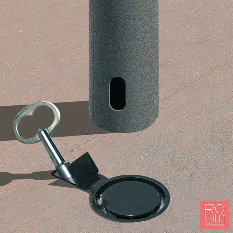 Sistema per pilones extraïbles i bolardos
